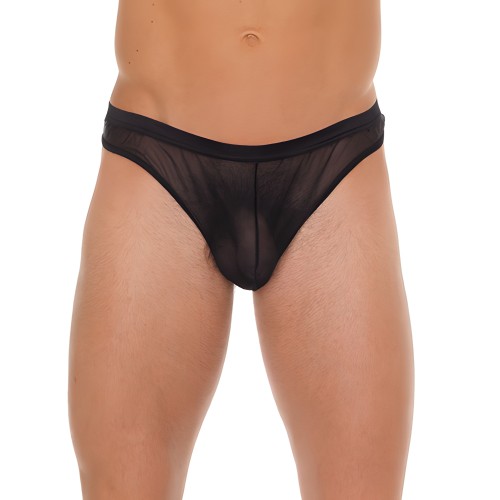 G-String Negro de Malla para Hombre