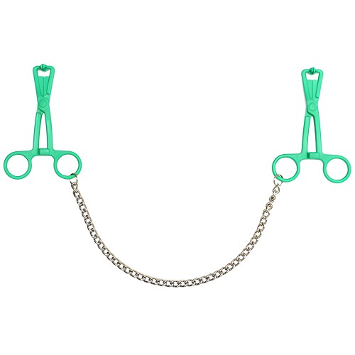 Pinzas para Pezones Verdes con Cadena de Metal