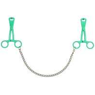 Green Scissor Nipple Clamps With Metal Chain