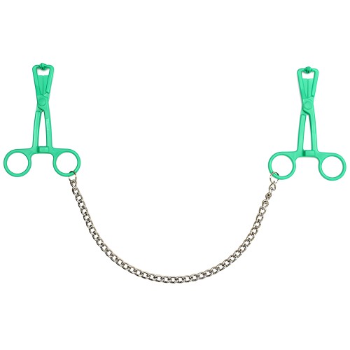 Pinzas para Pezones Verdes con Cadena de Metal
