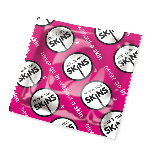 Condones Skins Dots And Ribs x50 (Rosa)