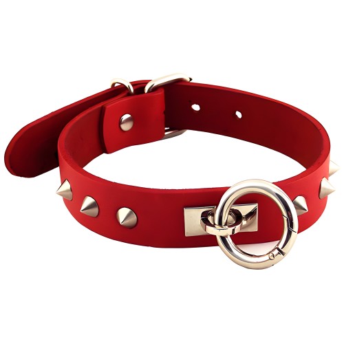 Collar Rojo con Puntos Studded Rouge Garments