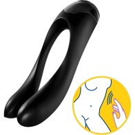 Vibrador de Dedo Candy Cane Negro