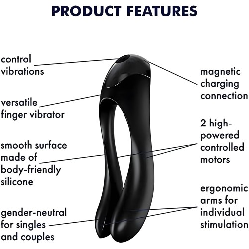 Satisfyer Candy Cane Finger Vibrator Black