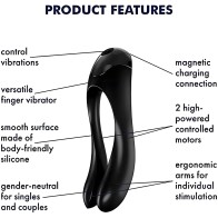 Vibrador de Dedo Candy Cane Negro