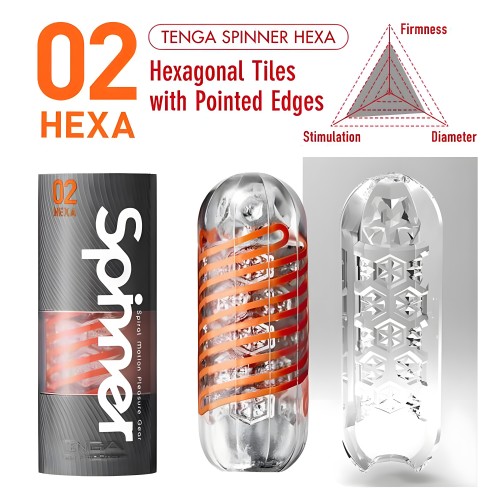 Tenga 02 Hexa Spinner Masturbator - Orange