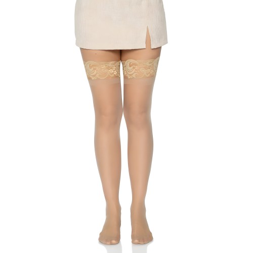 Leg Avenue Stay Up Sheer Thigh Hold Ups - Nude UK 6 to 12