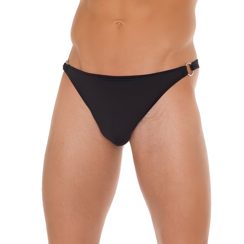 Tanga Negro para Hombre con Conectores de Metal
