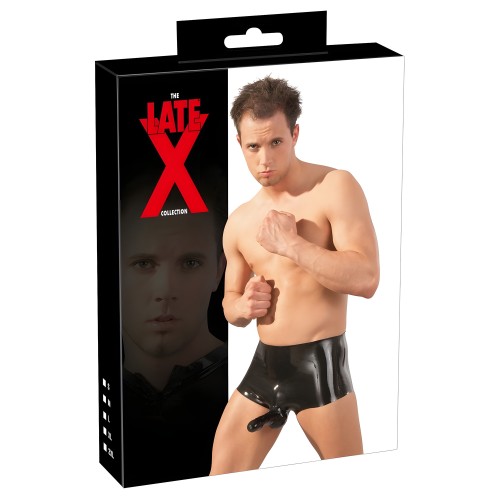 Boxers de Látex con Manga para Pene Negro L/XL - Elegantes