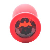 Large Red Jewelled Silicone Butt Plug