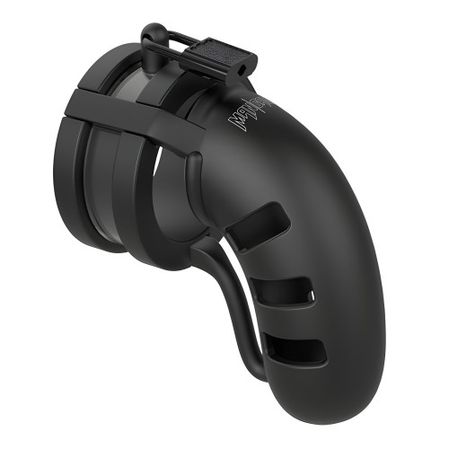 Shots Toys Man Cage 19 Male 4.5 Inch Chastity Cage With Ball Splitter - Black