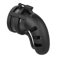 Shots Toys Man Cage 19 Hombre 4.5 Pulgadas Jaula de Castidad Con Separador de Testículos - Negro