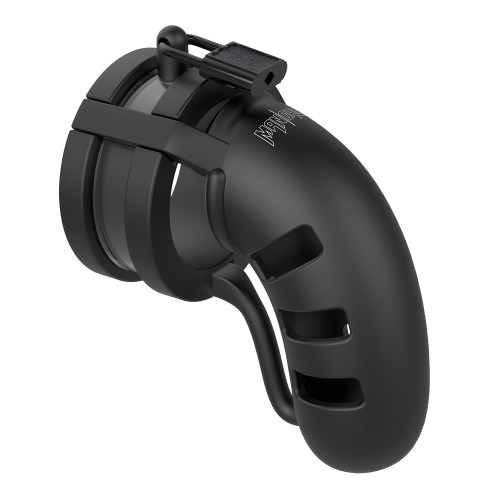 Shots Toys Man Cage 19 Hombre 4.5 Pulgadas Jaula de Castidad Con Separador de Testículos - Negro