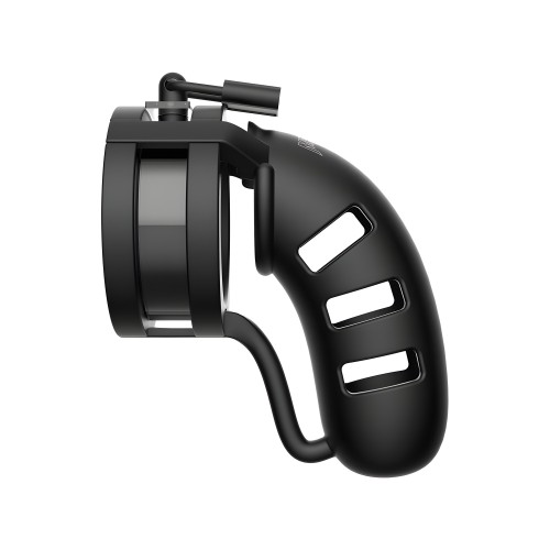 Shots Toys Man Cage 19 Hombre 4.5 Pulgadas Jaula de Castidad Con Separador de Testículos - Negro