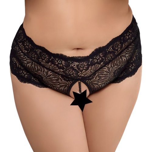 Panties Cottelli Curves con Cadena de Perlas - Negro