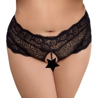 Panties Cottelli Curves con Cadena de Perlas - Negro