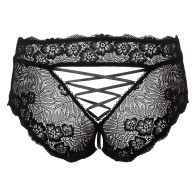 Panties Cottelli Curves con Cadena de Perlas - Negro