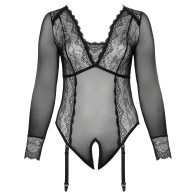 Body Crotchless de Manga Larga Cottelli Curves XXXL