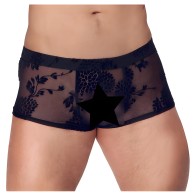 Pantalones de Encaje Floral Transparente Noir - Medianos