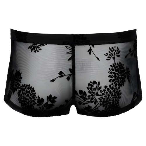 Pantalones de Encaje Floral Transparente Noir XXL