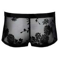 Pantalones de Encaje Floral Transparente Noir XXL