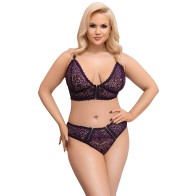 Cottelli Curves Delicate Lace Bralette And Briefs XXXL