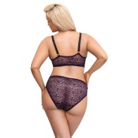 Cottelli Curves Delicate Lace Bralette And Briefs XXXL