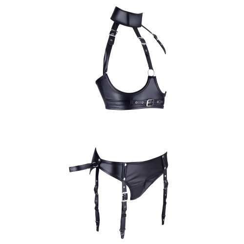 Cottelli Bondage Open Bra And Briefs - Cottelli Collection