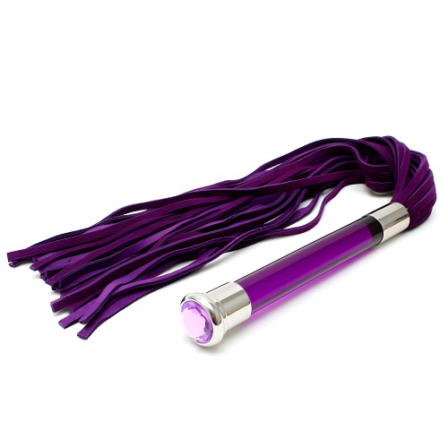 Purple Suede Flogger With Glass Handle