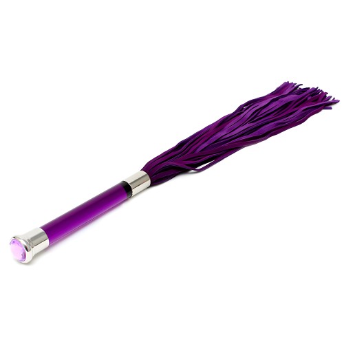 Purple Suede Flogger With Glass Handle