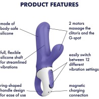 Satisfyer Vibes Magic Bunny Rechargeable G-Spot Vibrator - Purple - 7 Inches