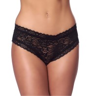 Romantic Black Open Back Briefs