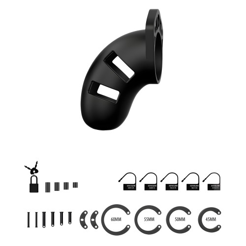 Shots Toys Man Cage 20 Male 3.5 Inch Black Silicone Chastity Cage