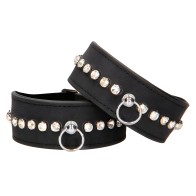 Ouch Diamond Studded Ankle Cuffs - Black