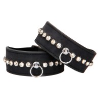 Ouch Diamond Studded Ankle Cuffs - Black