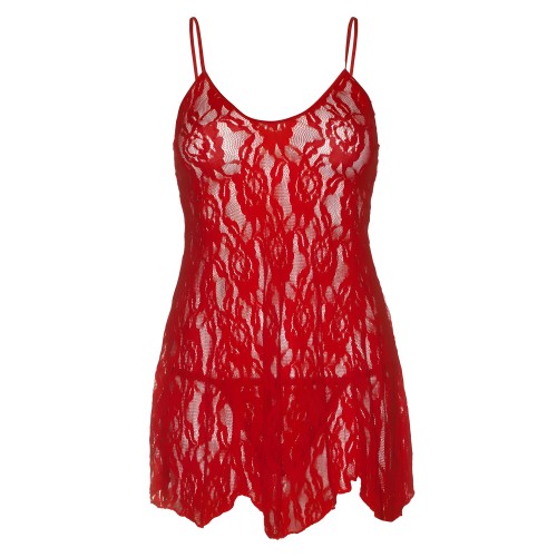 Chemise de Encaje Rosa Leg Avenue - Rojo Reino Unido 14 a 18