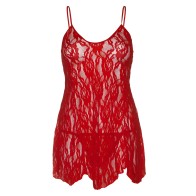 Chemise de Encaje Rosa Leg Avenue - Rojo Reino Unido 14 a 18