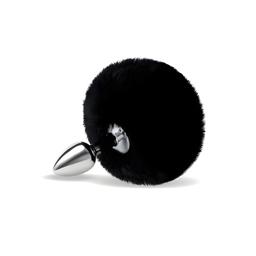 Furry Tales Black Bunny Tail Butt Plug - 2.7 Inches