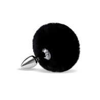Furry Tales Black Bunny Tail Butt Plug - 2.7 Inches