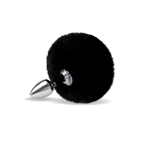 Furry Tales Black Bunny Tail Butt Plug - 2.7 Inches