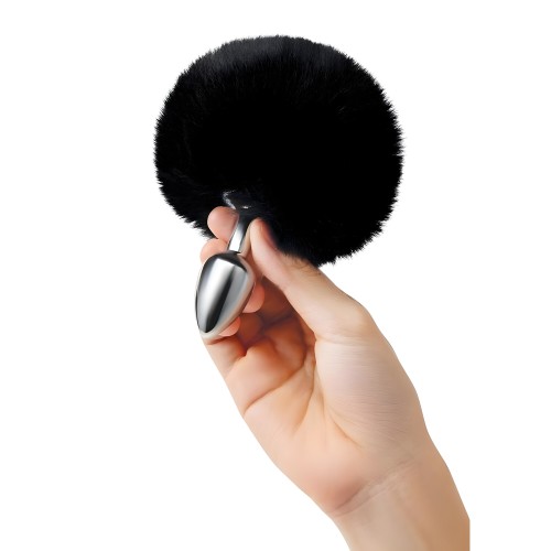 Furry Tales Black Bunny Tail Butt Plug - 2.7 Inches