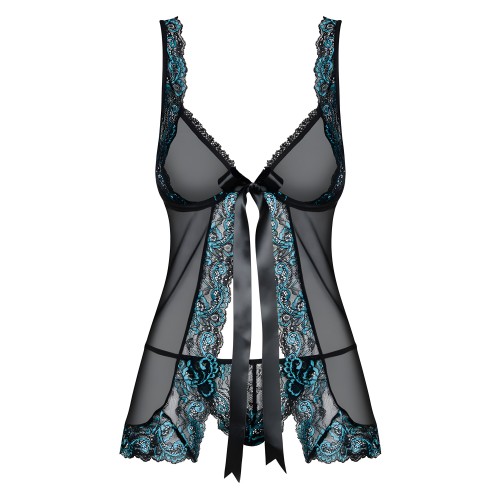 Obsessive Open Front Babydoll And String Black L/XL