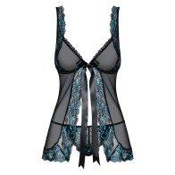 Babydoll Abierto y String Obsesivo Negro L/XL