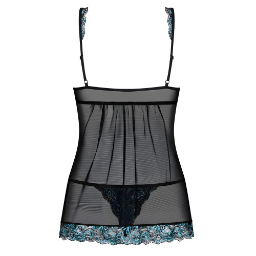 Obsessive Open Front Babydoll And String Black L/XL