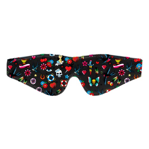 Ouch Old School Tattoo Printed Eye Mask - Black