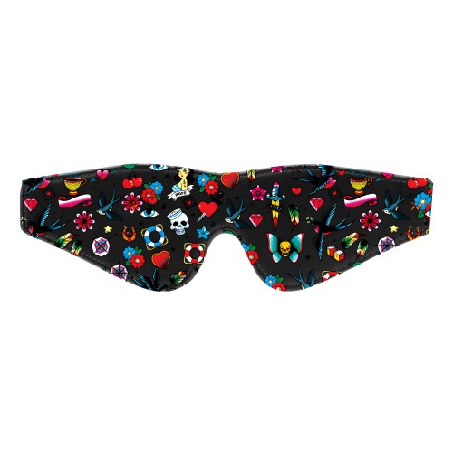Ouch Old School Tattoo Printed Eye Mask - Black