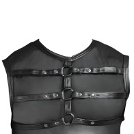 NEK Matte Look Shirt With Chest Harness Black Small