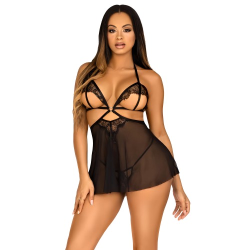 Babydoll Abierto y Panty Leg Avenue Grande
