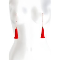 Bound Nipple Clamps Red Tassel