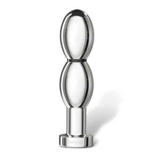 MyStim Oh Thello Dildo E-Stim de Aluminio - Plata - 5.3 Pulgadas